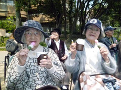 万代池でお花見